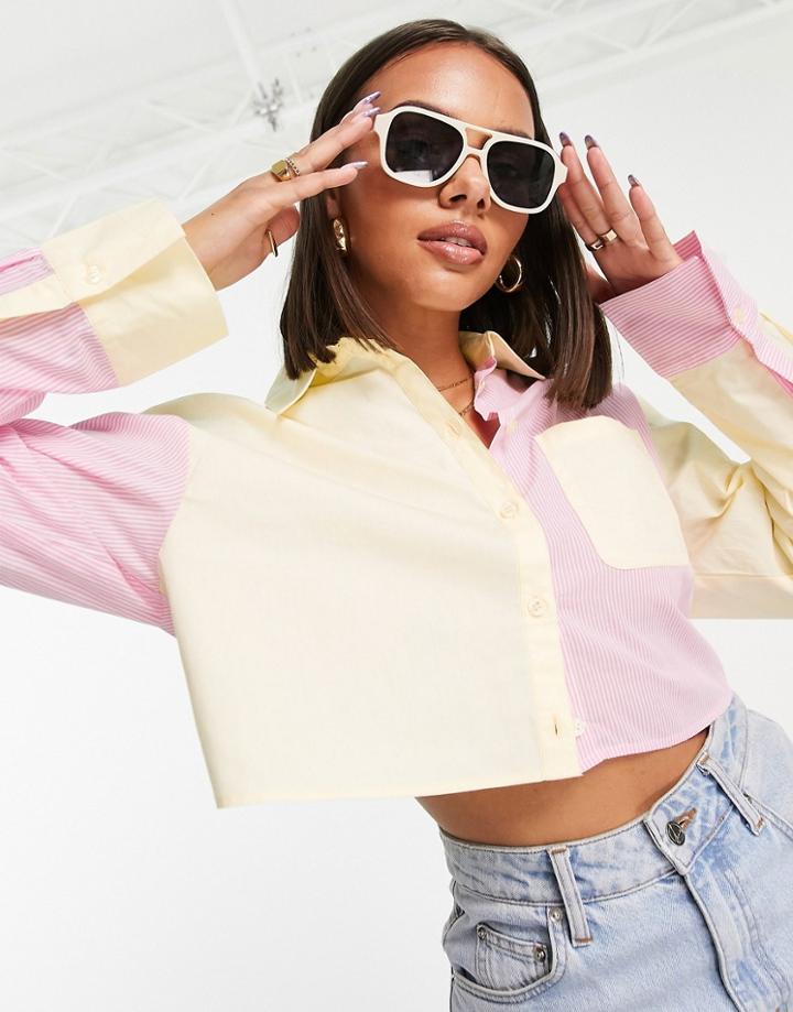 Na-kd X Ida Zeile Color Block Boxy Shirt In Multi