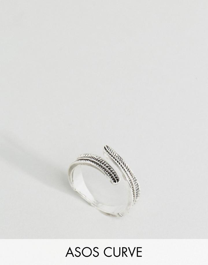 Asos Curve Feather Ring - Silver
