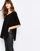 Jdy 3/4 Sleeve Boyfriend T-shirt - Black