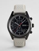 Boss By Hugo Boss 1513562 Grand Prix Chronograph Leather Watch In Brown - Brown