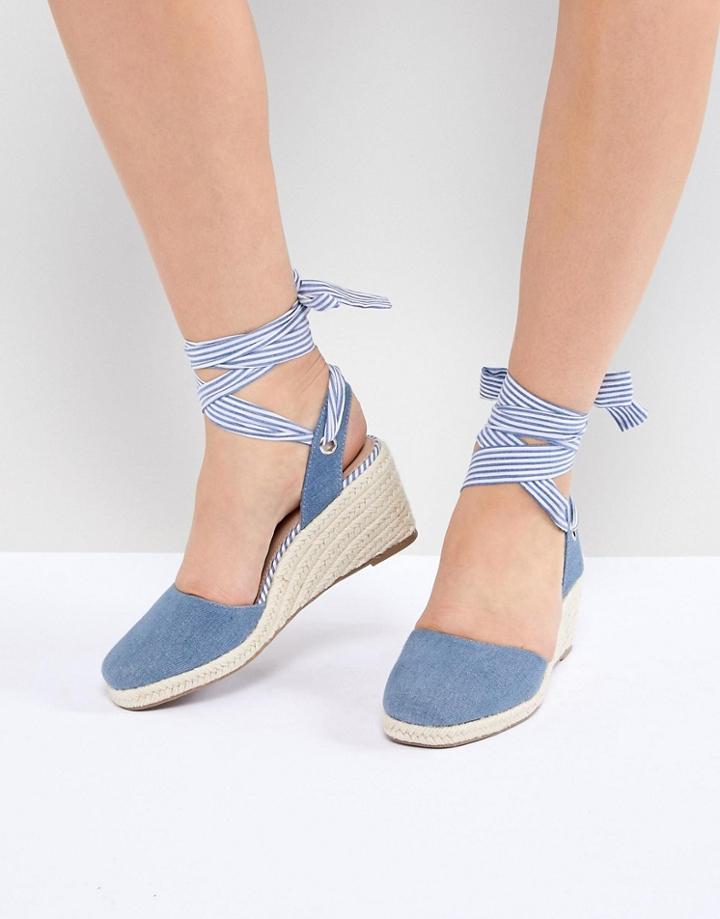 Miss Selfridge Denim Espadrille - Blue