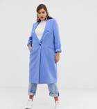 Asos Design Curve Coat With Dropped Collar - Stone