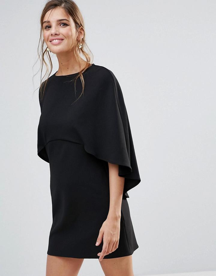 Asos Cape Back Mini Shift Dress - Black