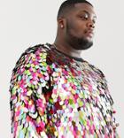 Asos Design Plus Festival T-shirt With Large Multicoloured Sequins - Multi