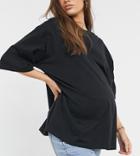 Asos Design Maternity Super Oversized T-shirt With Side Slits In Black