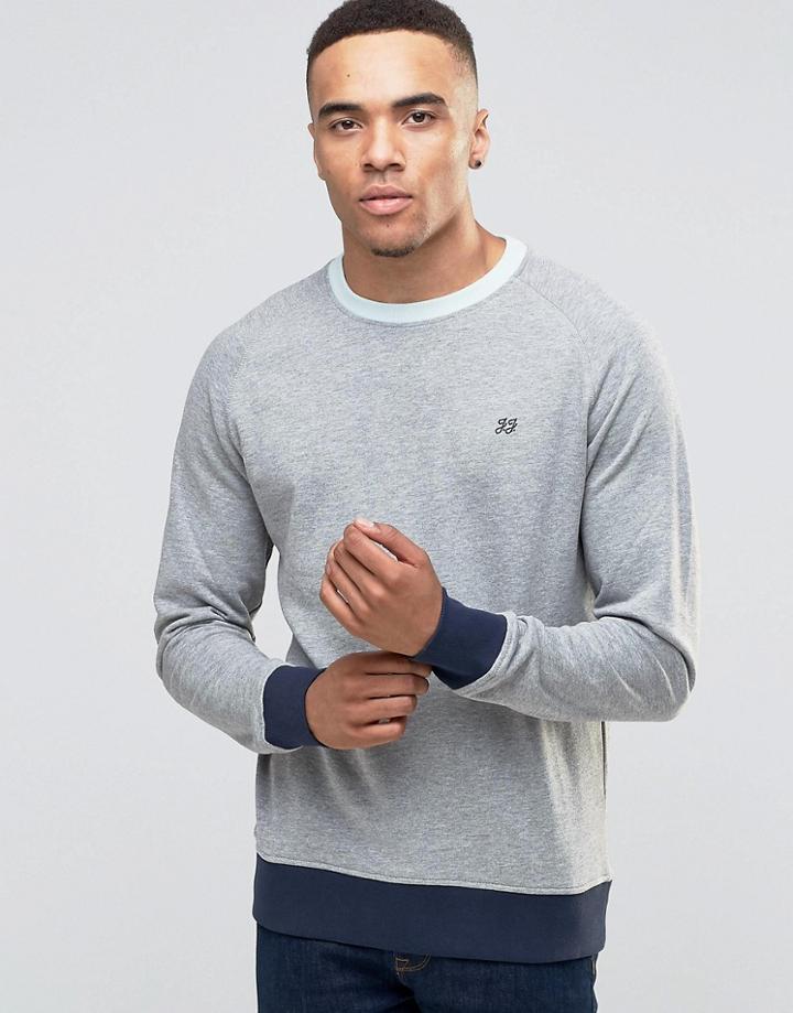 Jack & Jones Color Block Sweat - Gray