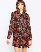 Minimum Floral Shirt Dress - 999 Black