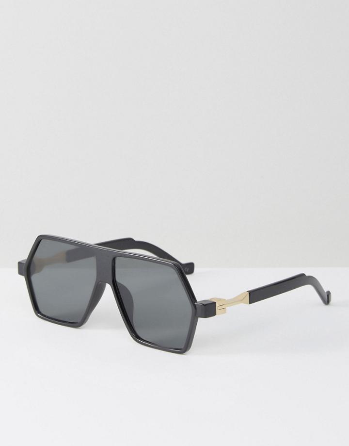 Jeepers Peepers Sunglasses Geometric Black - Black