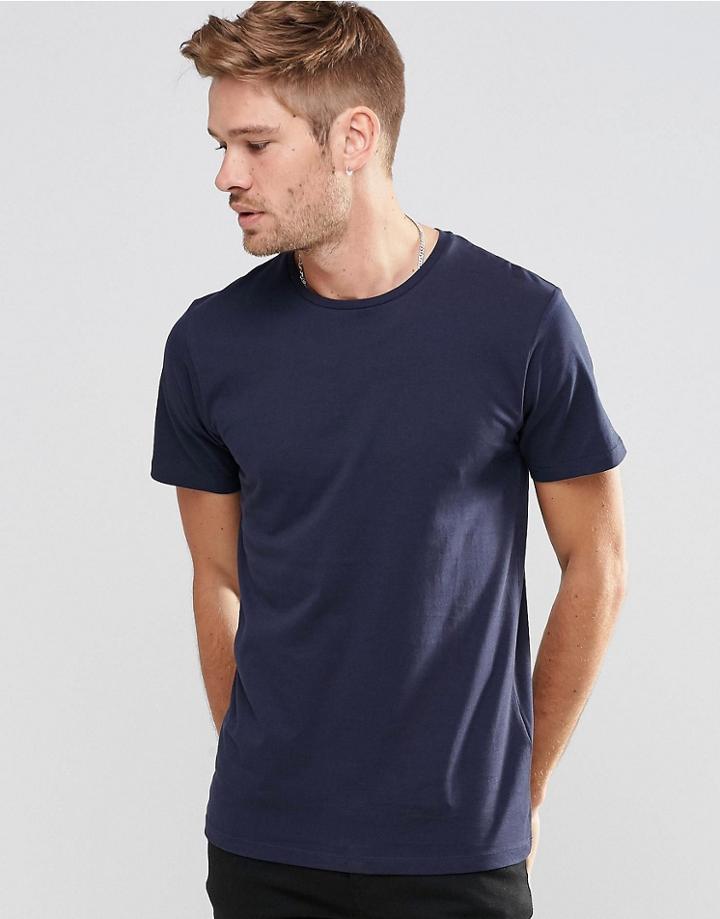 Esprit Basic Crew Neck T-shirt In Cinder Blue - Cinder Blue