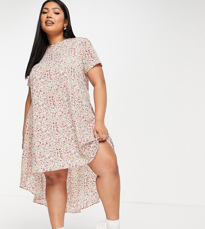 Ax Paris Plus Swing Dress In Floral-multi