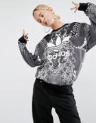 Adidas Originals X Farm Paisley Print Sweatshirt With Trefoil Logo - Multicolour