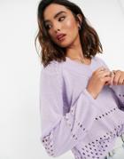 Jdy V-neck Sweater In Lilac-purple