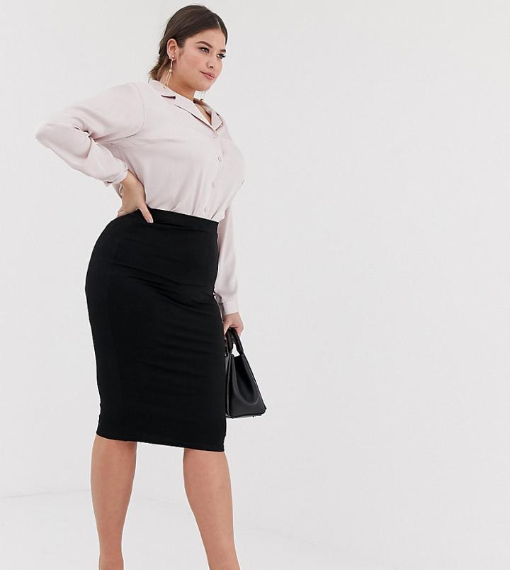 Asos Design Curve Jersey Pencil Skirt
