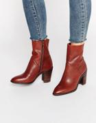 Aldo Fearien Leather Heeled Ankle Boots - Brown