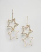 Asos Interlocking Crystal Star Earrings - Gold