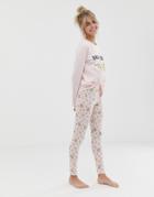 Asos Design Brunch Squad Tee & Legging Set-pink