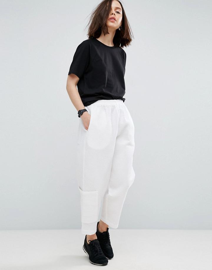 Asos White Ovoid Pull On Pants - White