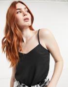 Style Cheat Woven Cami Top In Black