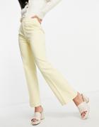 & Other Stories Recycled Flare Suit Pants In Pale Yellow - Part Of A Set