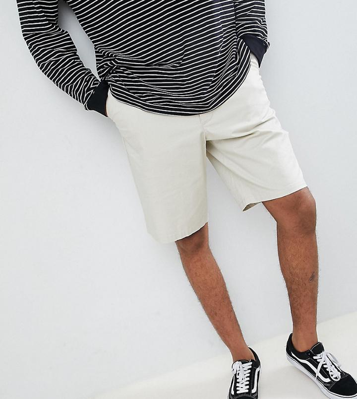 Asos Design Tall Skater Shorts In Putty - Beige