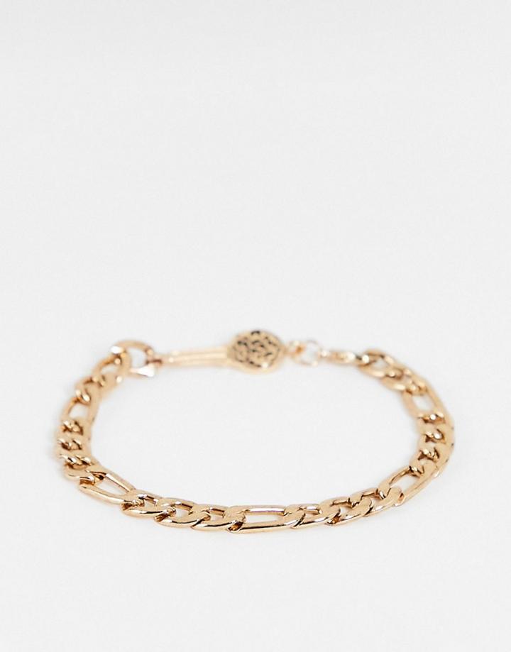 Status Syndicate Chain Bracelet With A Key Charm In A Gold Finish