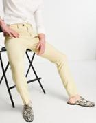 Gianni Feraud Skinny Fit Suit Pants-yellow