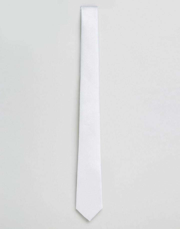 Asos Slim Tie In White - White
