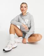 New Balance Large Logo Hoodie In Gray-grey