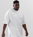 Asos Design Plus Oversized T-shirt With Side Split In White