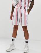 Nicce Two-piece Shorts With Stripe Print-pink