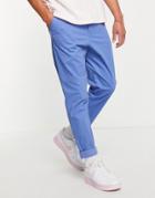 Asos Design Tapered Chinos In Bright Blue-blues