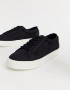 Asos Design Vegan Sneakers In Black With Chunky Sole