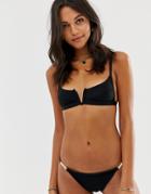 River Island Cami Bikini Top With V Wire In Black
