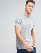 Minimum Delgany Slub Polo Buttondown Slim Fit In Gray Melange - Gray