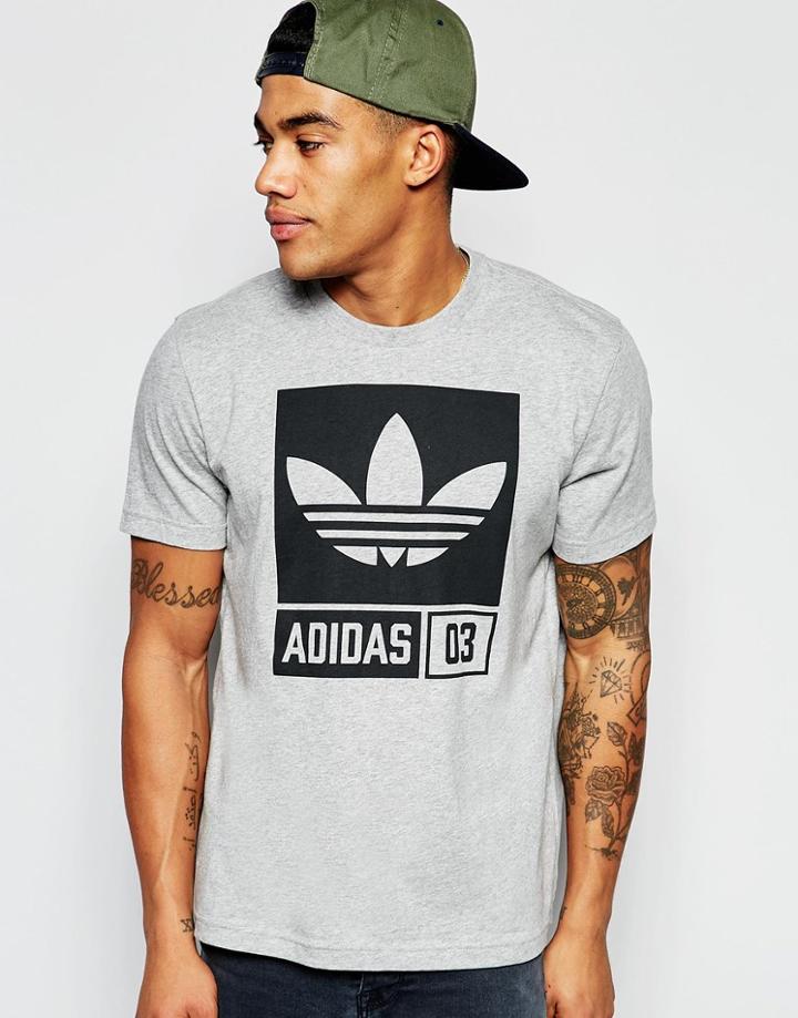 Adidas Originals T-shirt With Street Graphic Aj7717 - Gray