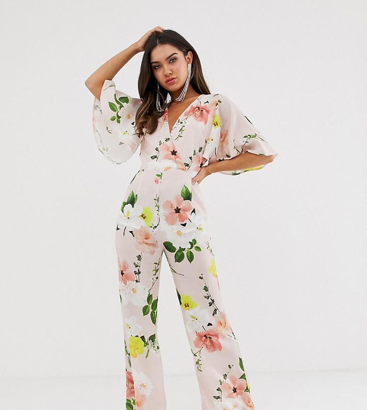 True Violet Batwing Jumpsuit - Multi