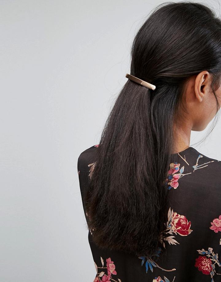 Orelia Clean Metal Bar Hair Clip - Gold