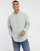 Asos Design 90s Oversized Linen Look Shirt In Sage Green