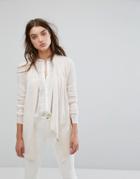 All Saints Drina Ribbed Cardigan With Side Zip - Pink