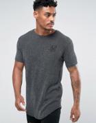 Siksilk Textured Muscle T-shirt In Gray - Gray
