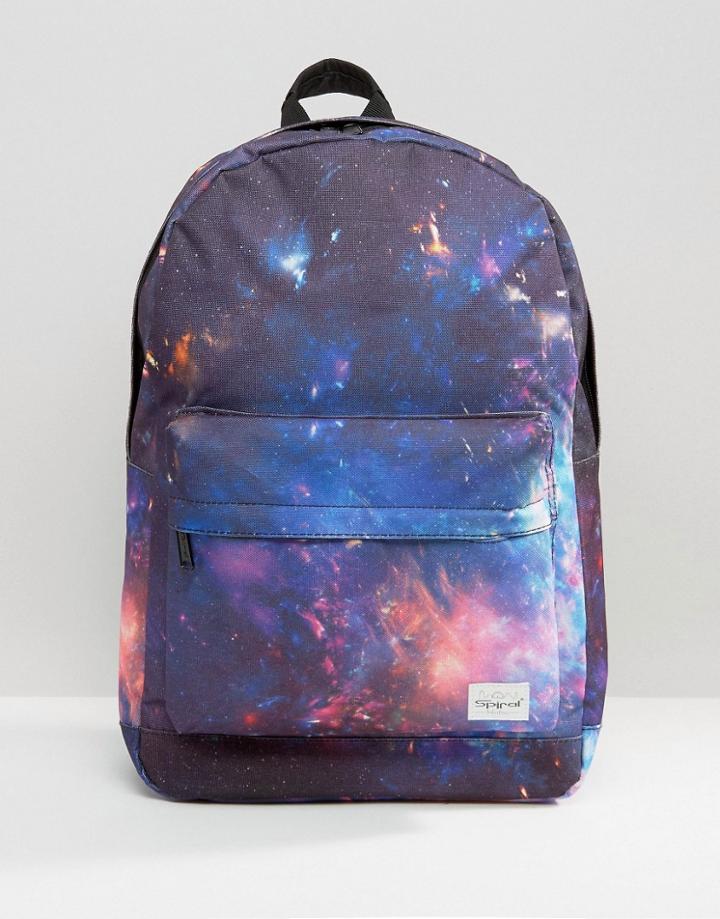 Spiral Galaxy Backpack In Black - Black