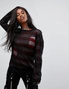 Tripp Nyc Distressed Reversible Sweater - Black