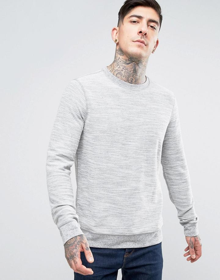 Boss Orange By Hugo Boss Reversible Marl Sweatshirt - Gray