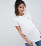 Asos Design Maternity T-shirt With Scribble Heart - White