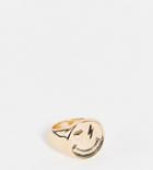 Reclaimed Vintage Inspired Happy Face Ring In Gold