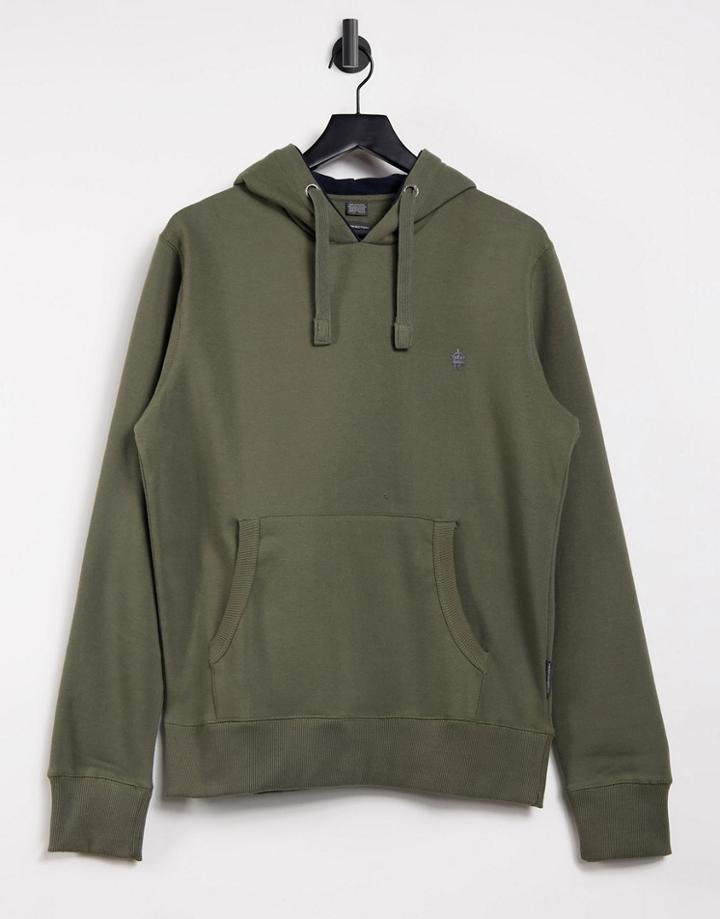 French Connection Overhead Hoodie With Logo In Khaki-green