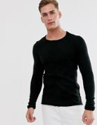 Selected Homme Knitted Crew Neck Sweater-black