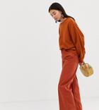 Weekday Ace Wide Leg Jeans With Organic Cotton In Rust-brown