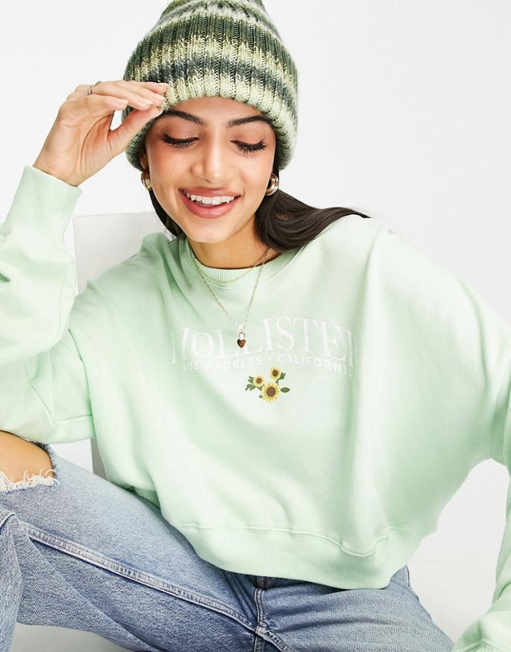 Hollister Logo Sweatshirt In Green