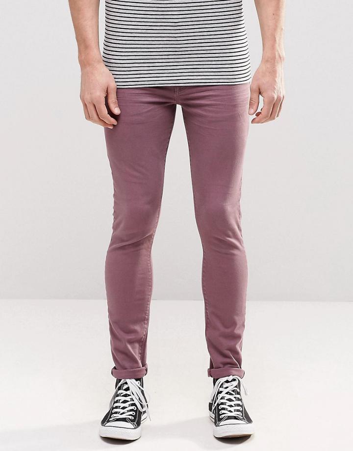 Asos Super Skinny Jeans In Purple - Purple